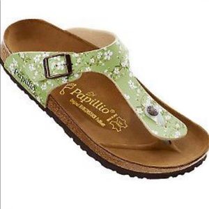 Birkenstock Papillio Green Daisy Floral Sandals